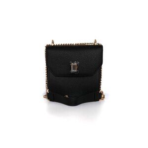 Origami Shoulder Bag Ebony Genuine Leather Handbag Luana Italy NWT